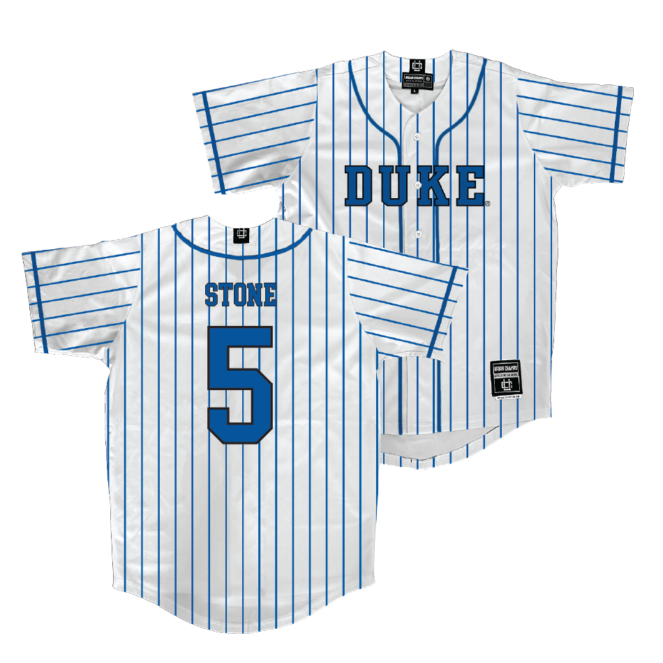Duke Baseball White Jersey - Alex Stone | #5